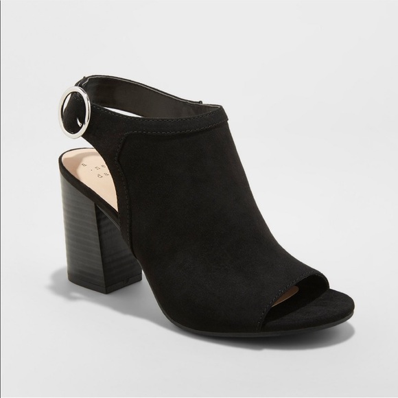 Shoes - Open Toe Stack Heeled Pumps New